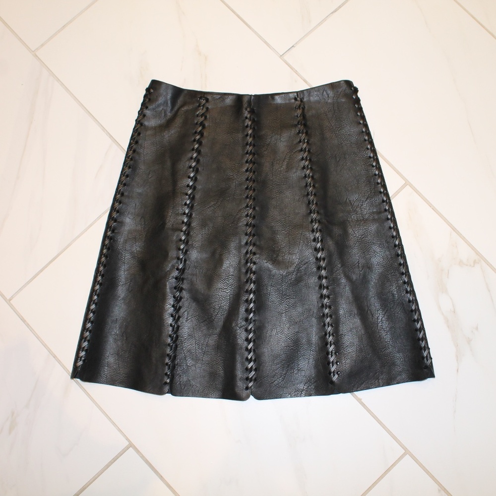 bishop + young faux leather skirt